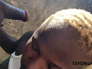 Horny big ass ebony slut nimi caught fingering wet pussy outdoors!