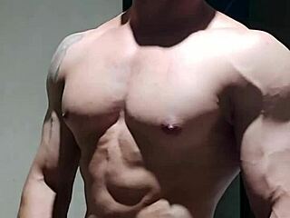 Watch this strong muscular brazilian bodybuilder flex and fuck homemade