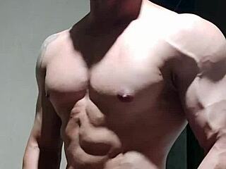 Watch this strong muscular brazilian bodybuilder flex and fuck homemade