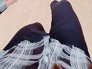 hey tingt ing 😈 midday sissy crossdresser pees outdoors in stockings wild! 🔥💦