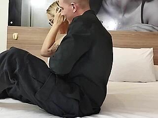 Curvy wet milf deepthroats then anal creampie fucked in motel backstage kiss