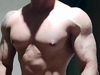 Watch this strong muscular brazilian bodybuilder flex and fuck homemade