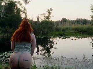Submissive slut crawls from lagoon on knees to rim ass swallow piss and submit fully in outdoor domination