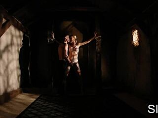 hey lyanna, bound and oiled you're dripping - charlie's cock gonna make you sweat hard