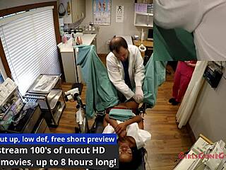 ebony college nurse nikki stars spreads for gyno speculum exam on hidden cam