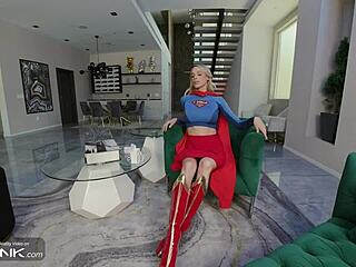 vr conk i'm fuckin this busty blonde supergirl in heels dc cosplay parody cowgirl style