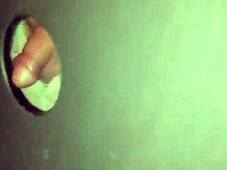 Gloryhole Facial Blast Hits Redhead Teen from Two Old Men in Swing House