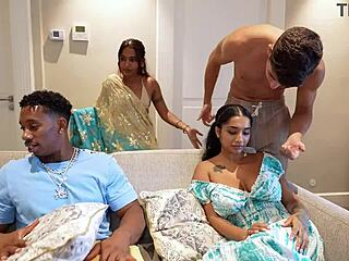Yasmina Khan and Mia Z swap guys for wild double vaginal stepsis action