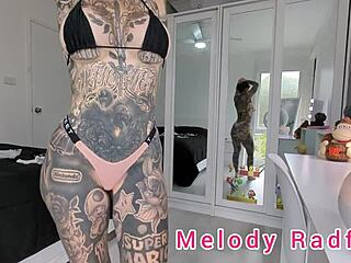 Sexy milf's tattooed petite ass in g-string bikini thong haul