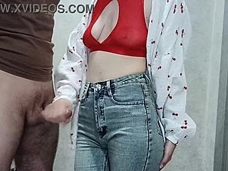 oh god stepmom's hand feels so good on my throbbing cock as she jerks me off slowly