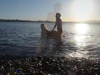 WOW! Caught Fucking Curvy Babe's Huge Tits on Public Beach Cam!