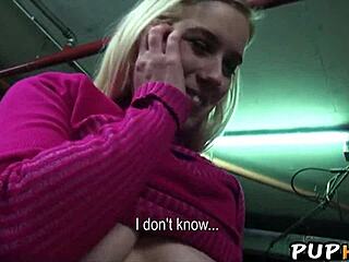 gorgeous horny blonde teen gets spied picked up and fucked outdoors in public pov reality by older guy