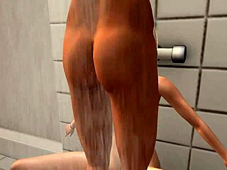 Sensual shower turns into blowjob, doggystyle and pussy pounding on wet tits.