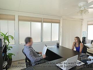 Loan4k Young Blonde Czech Student Fucked Doggystyle for Cash in Office