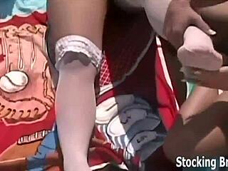 carmen gets you worshipping her feet through those sexy stockings