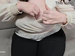 Secretary Kimmi begs boss for another heavy cumshot facial covering her huge saggy natural tits at work