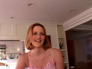 Tinka Rose bends over as her tight teen fuck hole gets pounded doggystyle by milf mother-in-law on bed