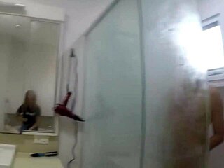 Latina takes monster cock creampie in bathroom pussy pounding!