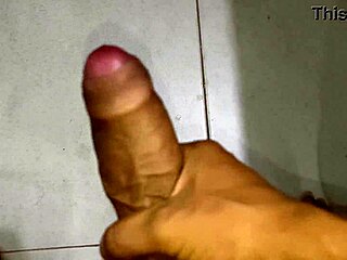 cuckold husband strokes close-up in solo session