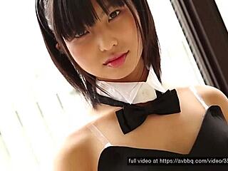 super cute rabbit cosplay teen plays naughty 🐰😘