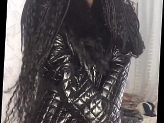 ebony french beauty gives jerk off instructions with femdom humiliation