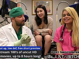 Mina Moon's shaved pussy spread wide takes huge cum blast in backstage domination scene