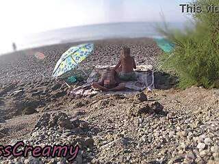 WOW! Exhibitionist Wife Sucks Big Cock Handjob Cum Beach Blowout!