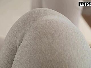 a girl knows how to turn yoga into steamy lesbian threesome fingering and licking