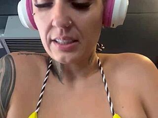 sweaty gym girl in copacabana leaks wet pussy juices everywhere