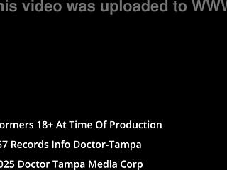 Daisy Ducati spreads latex ass for Dr Tampa's humiliating university physical backstage.