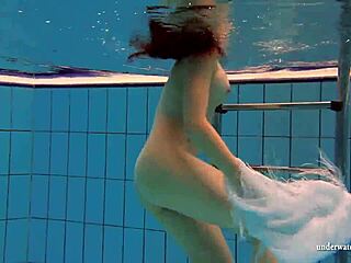 Kristy Russian teen brunette babe big tits bikini underwater pool tease