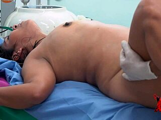 i'm like, totally losing it fucking this peruvian milf's tight pussy in lingerie during her exam... oh god