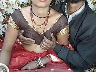 bhabhi's red saree hides boobs perfect for squeezing before anal