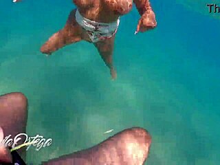 Pornstar sheila ortega sucks fucks underwater snorkeling public pool beach action