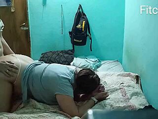 He pounds his chubby girlfriend doggystyle