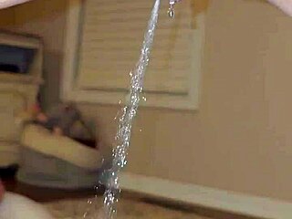 Wife's hairy wet pussy squirts in homemade peeing toy compilation