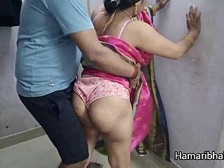 young indian couple fucks hard mature milf masturbates big tits while watching