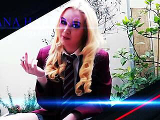 British 18 Year Old Petite Tries Wand Toy For First Squirting Orgasm