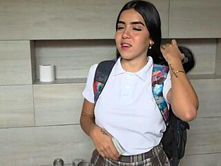 professor fucks student in school bathroom with creampie passion