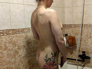 Private Bath Time: Hot Girl Masturbates in Shower, Ends with Golden Shower