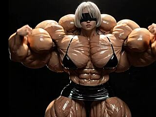 2b transforms into muscular giantess in pump factory fmg ai animation