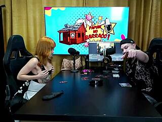 Ruan sniffs Alexa Araujo's wet pussy fingers her in hot podcast tesao