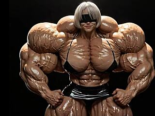 2b transforms into muscular giantess in pump factory fmg ai animation