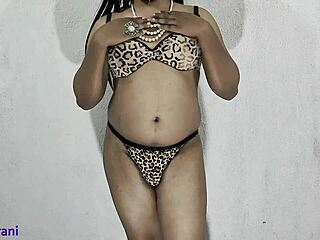 Do you love this Indian shemale crossdressing in animal print part 2?