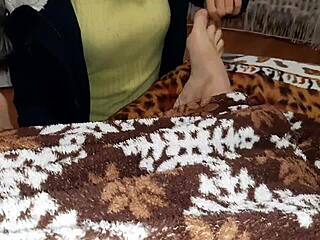 Heart Racing Stepsister Leg Massage Sparks Secret Blanket Masturbation