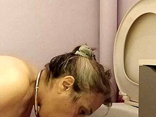you love watching this french slave lick toilet??