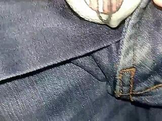 drunk colombian solo girl soaks her jeans squirting wildly into a massive orgasm