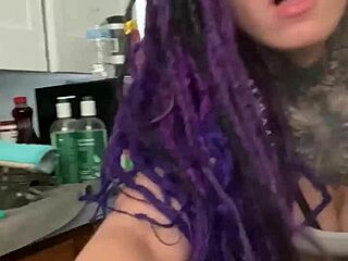you won't believe how this dreadhead latina bends over kitchen counter for rough pounding??