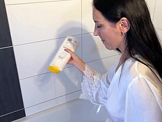 oh no... stepmom catches me jerkin off in bathroom now she wants my cum!!