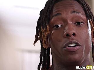 Blonde stepmom tries stepsons big black cock for first time